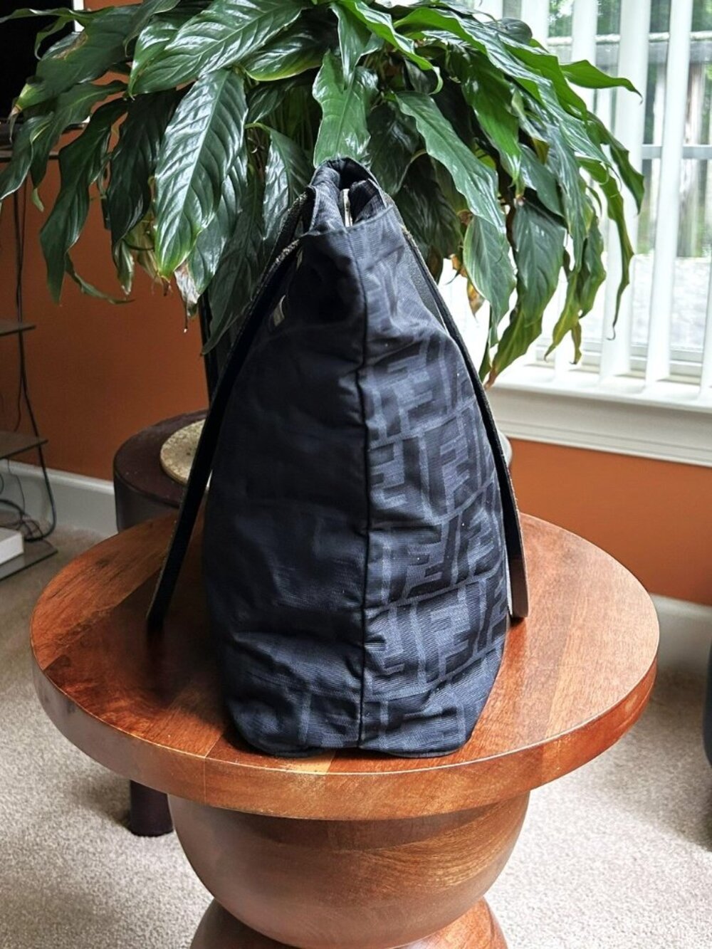 FENDI FF Canvas Tote Bag, Black - Picture 6 of 11